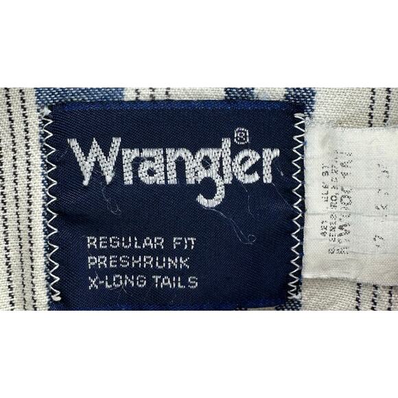 Vintage 90s Wrangler Canvas Western Shirt Men’s Size 18x34 (XXL) X-Long Tails - Picture 4 of 5